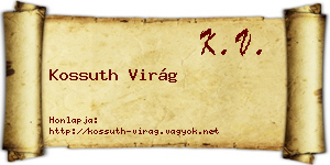 Kossuth Virág névjegykártya