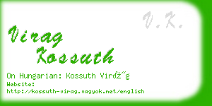 virag kossuth business card